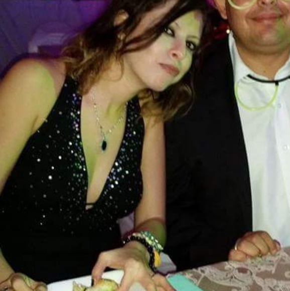 Long black night dress with silver sequins & beads - Picture 6 of 6